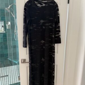 All Saints Black Patterned Long Sleeve Dress
